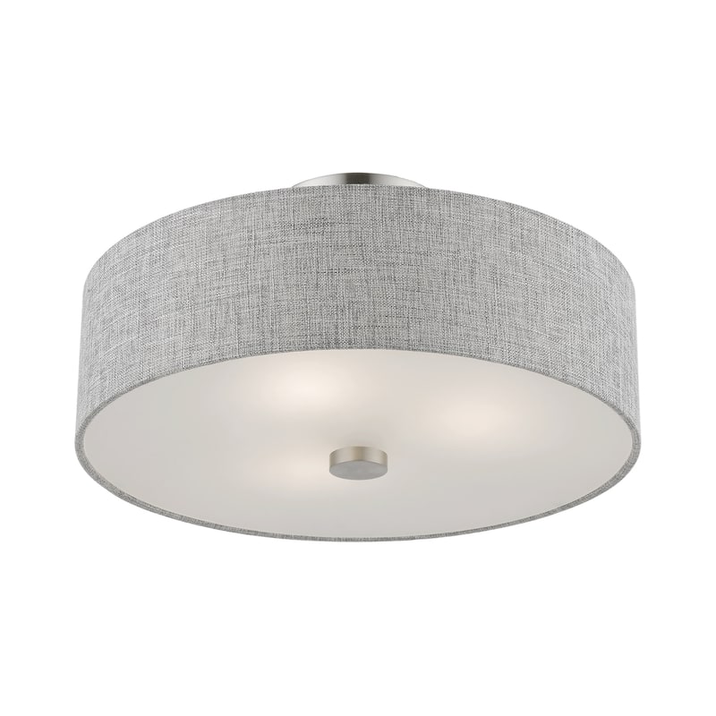 Livex Lighting 46743 Dakota 3 Light 15" Wide Flush Mount Drum Ceiling