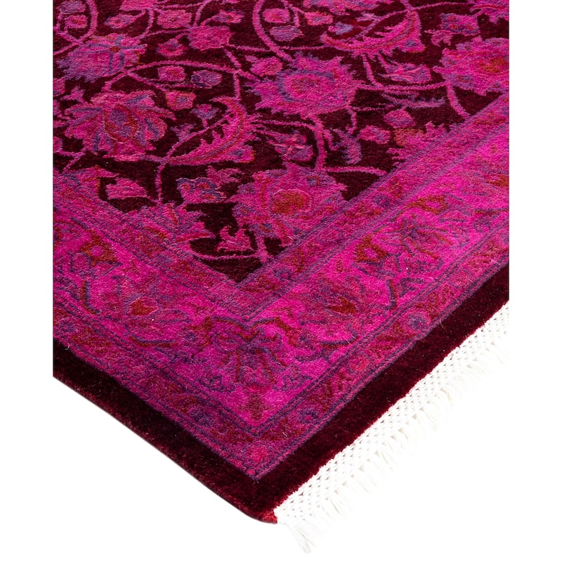 Overdyed One-of-a-Kind Hand-Knotted Area Rug - Pink - 2' 7" x 11' 3"