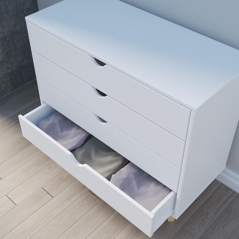 Minimalist 4-Drawer Dresser - Wooden Cabinet