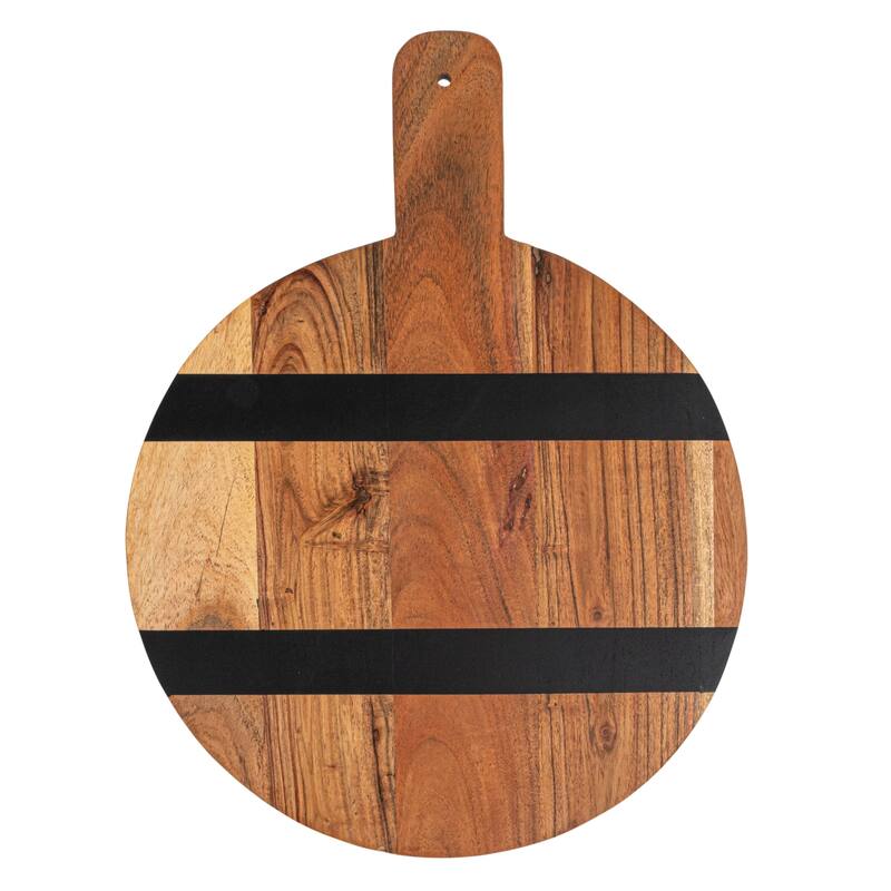 Mango Wood Cheese and Cutting Board with Stripes