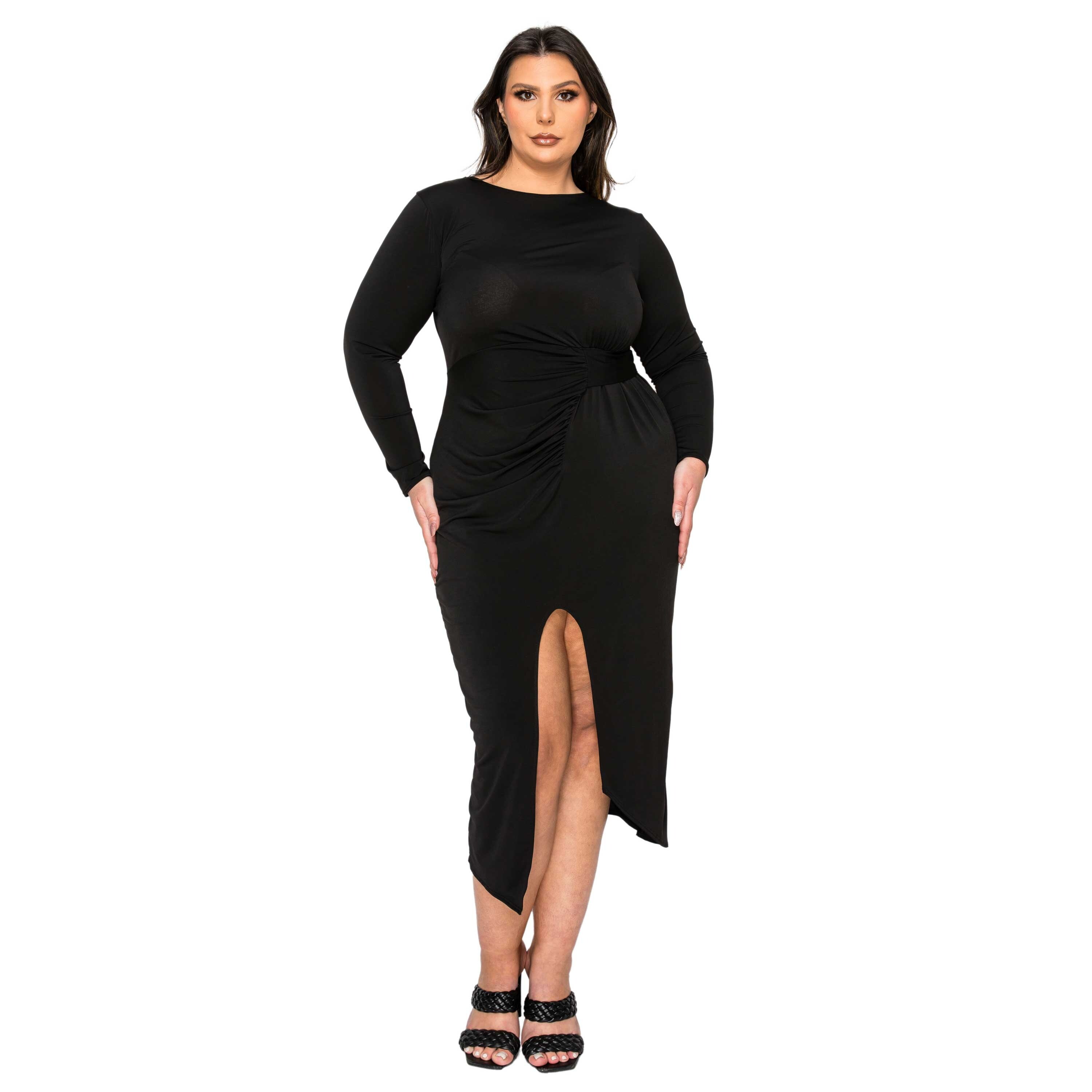 L I V D Plus Size Estelle Ruched Bodycon Midi Dress - Bed Bath & Beyond -  42709361