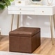 preview thumbnail 20 of 28, Adeco Bonded Leather Contrast Stitch Square Storage Ottoman Footstool