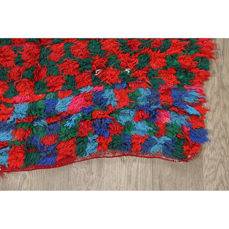 Tribal Moroccan Oriental Wool Runner Rug Hand-knotted Carpet - 3'7" x 8'1"