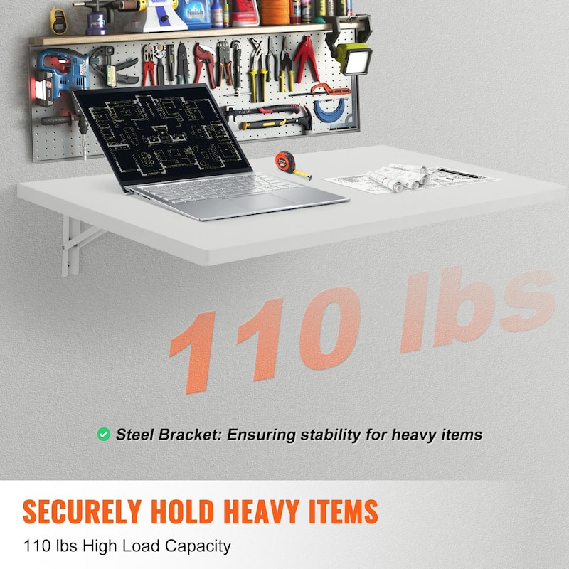 Floating Wall Mount Desk, Foldable Table for Home or Office