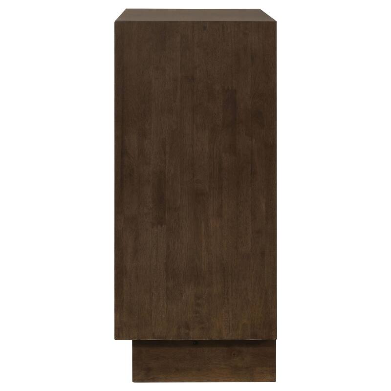Genu Tall Dresser Chest, 4 Drawers, Fingertip Handles, Walnut Brown