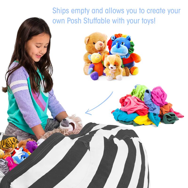 Kids' Stuffed Animal Storage Bean Bag Chair Cover or Toy Organizer
