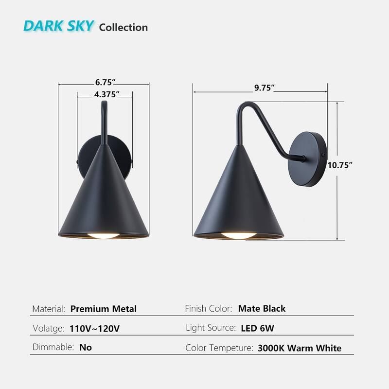 Modern LED Outdoor Wall Sconce Set of 2