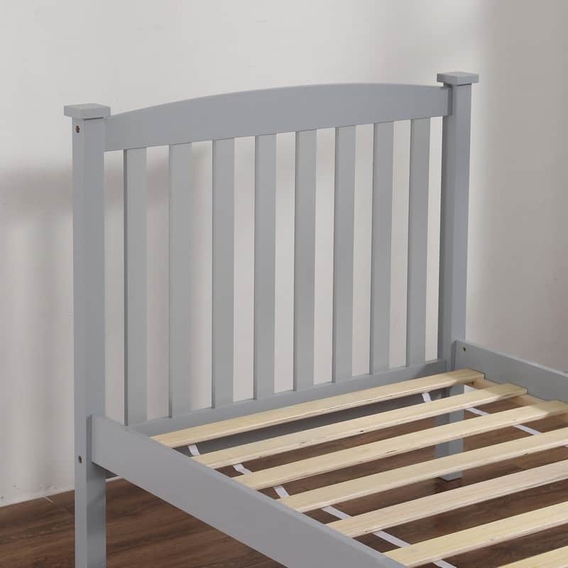 Vertical Wood Platform Bed With headboard