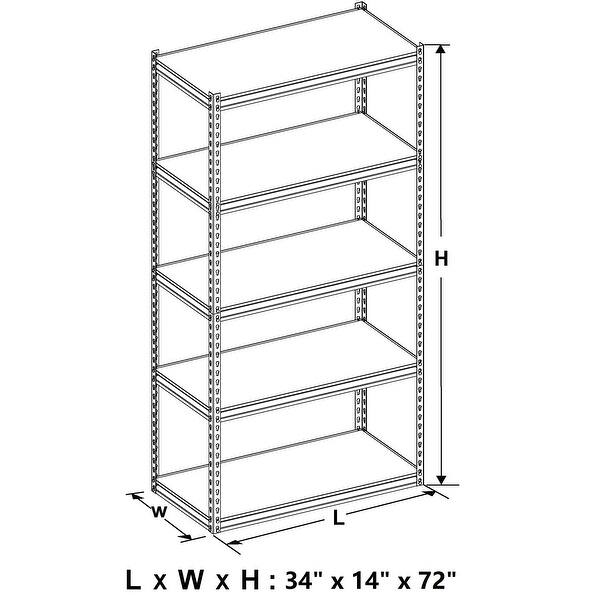 King's Rack 5-Tier Adjustable Storage Rack 34 in W x 14 in D x 72 in H ...