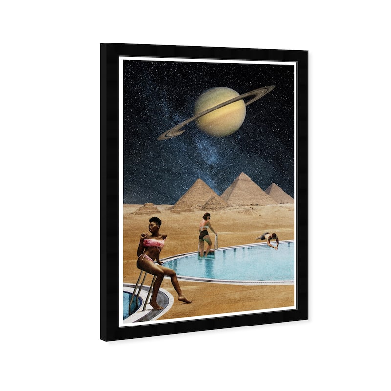 Wynwood Studio Prints Astronomy and Space Going For A Dip Brown and Beige Bohemian & Eclectic Wall Art Canvas Print