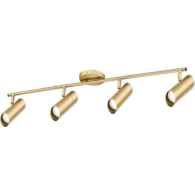 32" 4-Light LED Track Light - 350 Degree Rotatable - Skylark, Brass Gold