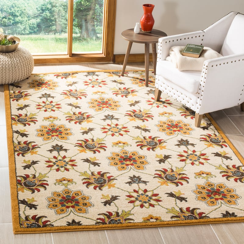 SAFAVIEH Newbury Elia Modern Floral Rug - 8' x 10' - Ivory/Gold