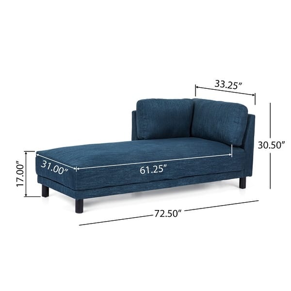 dimension image slide 0 of 2, Hyland Contemporary Fabric Chaise Lounge by Christopher Knight Home - 33.25" L x 72.50" W x 30.50" H