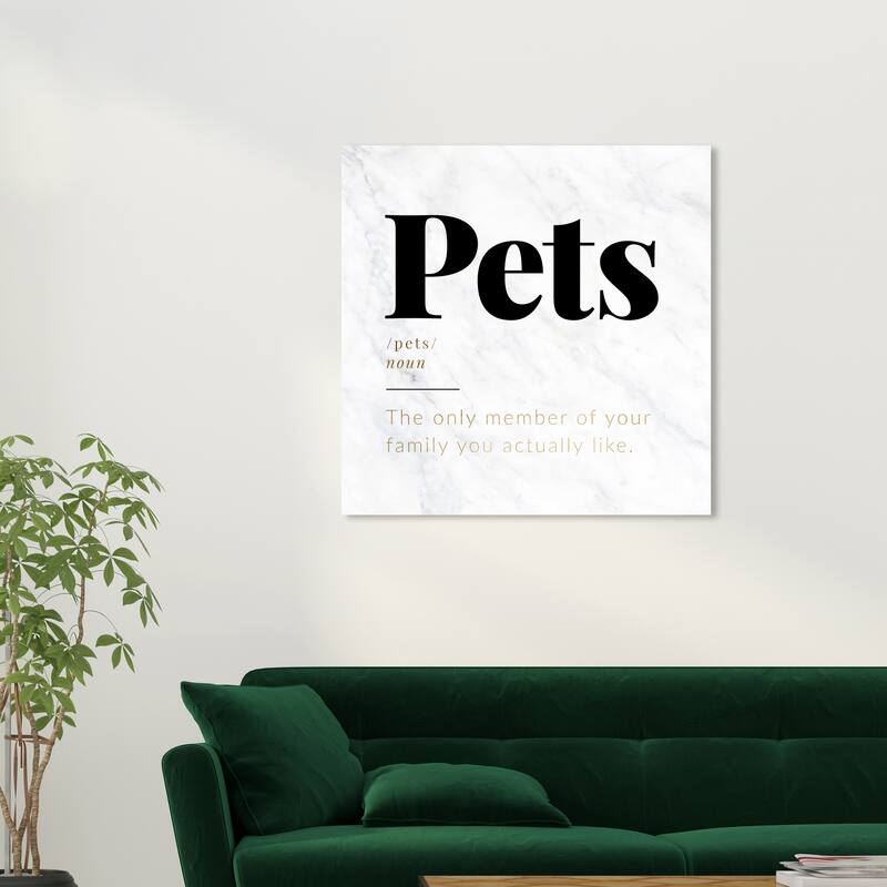 Wynwood Studio Canvas Animals Pets Definition Black and Metallic Gold Glam Wall Art Canvas Print - 30 x 30