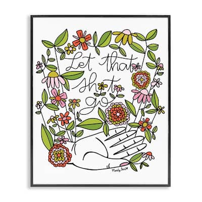 Stupell Let It Go Floral Phrase Framed Giclee Art Design By Mandy Ford Art + Illustration