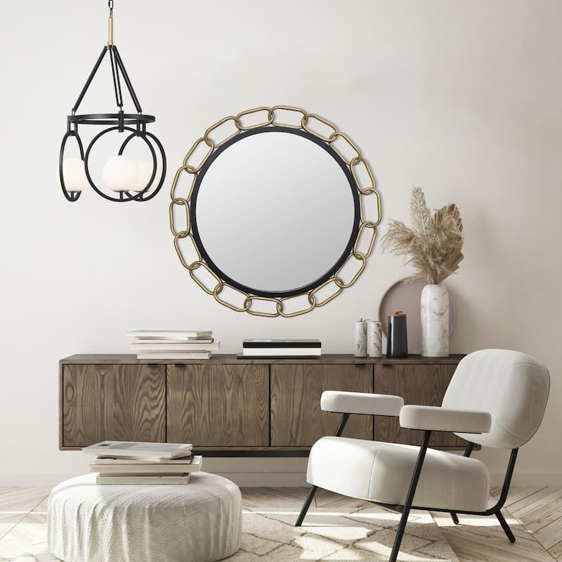 Varaluz Chains of Love Round Wall Mirror