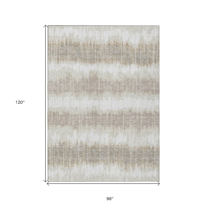 HomeRoots Striped Transitional Rectangle Outdoor Rug