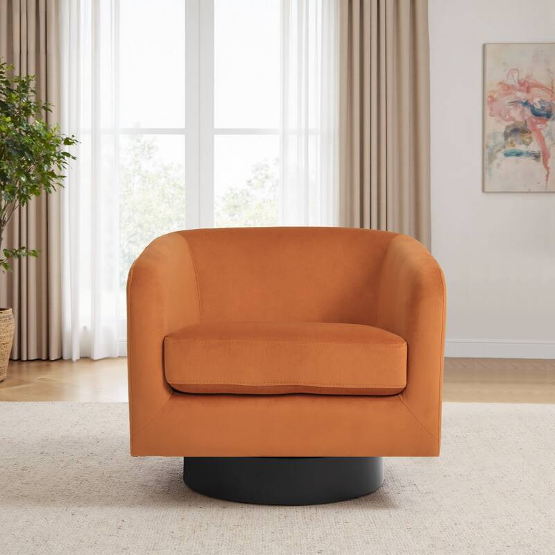 Modern Upholstered 360 degree Swivel Accent Arm Chair
