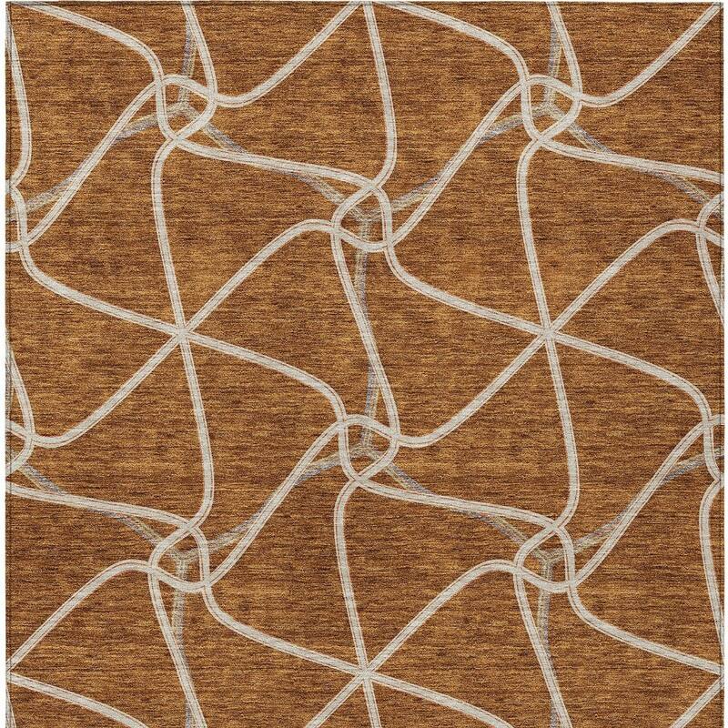 HomeRoots Geometric Contemporary Rectangle Outdoor Rug