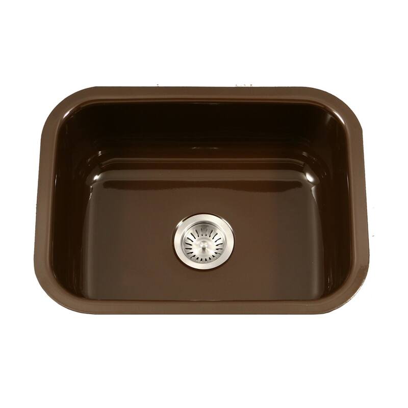 Houzer Porcela 22-3/4" Single Basin Undermount Porcelain Enameled - Espresso