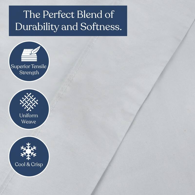 Delara 100% Organic Cotton Percale Weave Sheet, Flat Sheet, 400 Thread Count GOTS Certified
