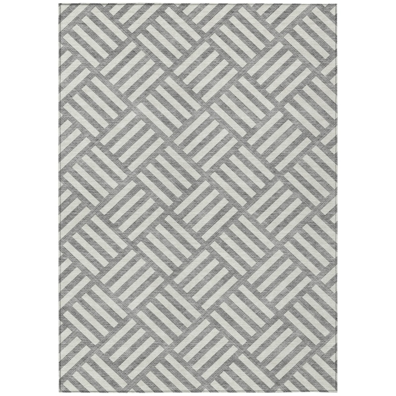 HomeRoots Geometric Transitional Rectangle Outdoor Rug