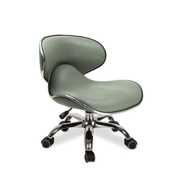Low Rolling Stool With Wheels And Backrest, Swivel Chair Stool PU Leather Sponge Padded Low Roller Seat Stool For Home Cleaning, Fitness