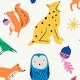 preview thumbnail 1 of 2, Joules Country Critters Heroes White and Rainbow Wallpaper