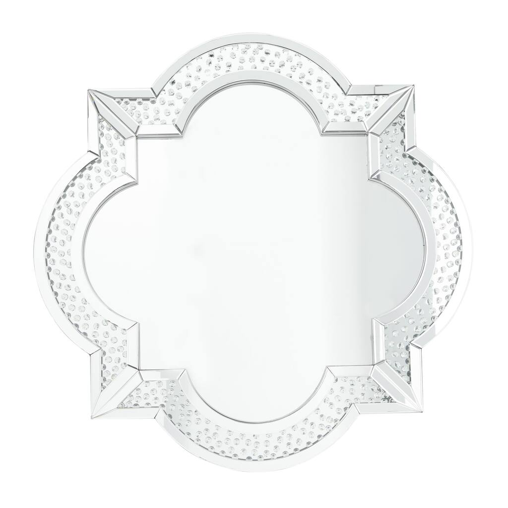 Glass Quatrefoil Wall Mirror - Silver - Roche River Decor