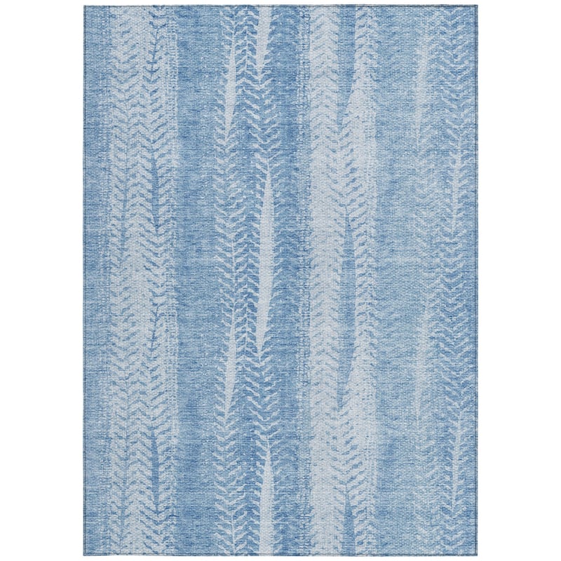 HomeRoots Botanical Leaves Transitional Rectangle Outdoor Rug