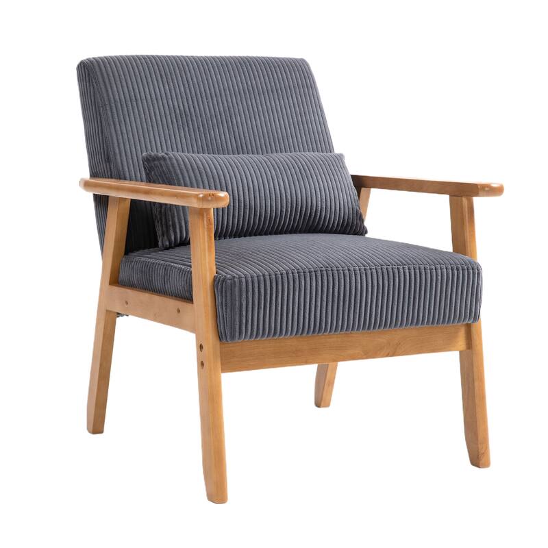 Velvet fabric armchair Solid wood frame leisure chair for the living room bedroom a set of two