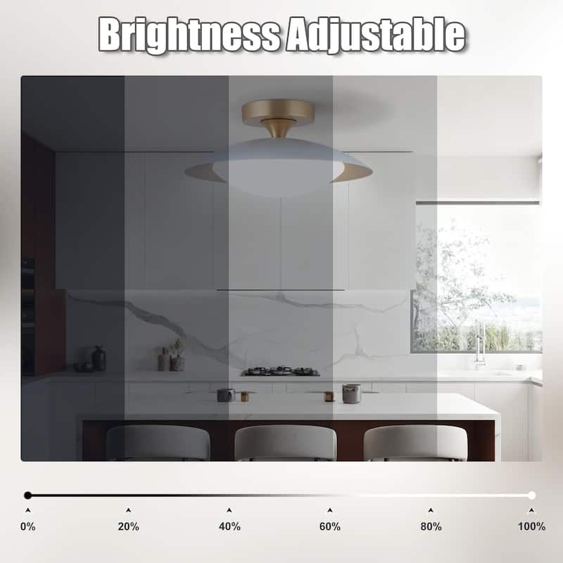 11.8'' Modern Metal 5CCT Integrated LED Semi Flush Mount Ceiling Light