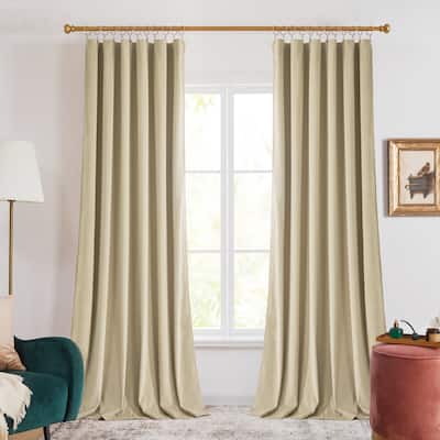 Deconovo Velvet Room Darkening Curtain Panel, Thermal Insulated