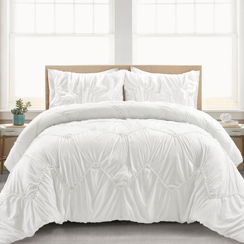 Lush Decor Ruched Chevron Comforter Set