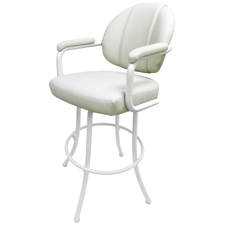 Extra Tall Swivel Metal Bar Stool 34" - M-70 - 34 inch Seat - Beige - White