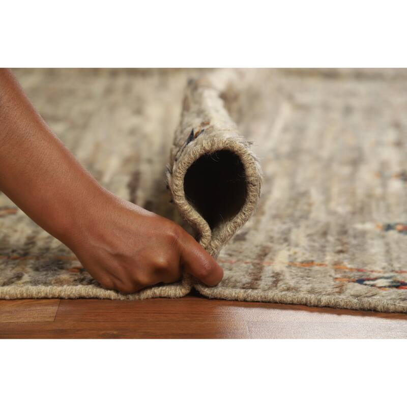 Moroccan Oriental Area Rug Handmade Living Room Wool Carpet - 7'3" x 9'7"