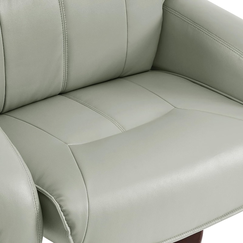 MCombo Swivel Recliners with Ottoman, Vibration Massage TV Chairs, Ergonomic Lounge Chair for Living Room, Faux Leather 4877