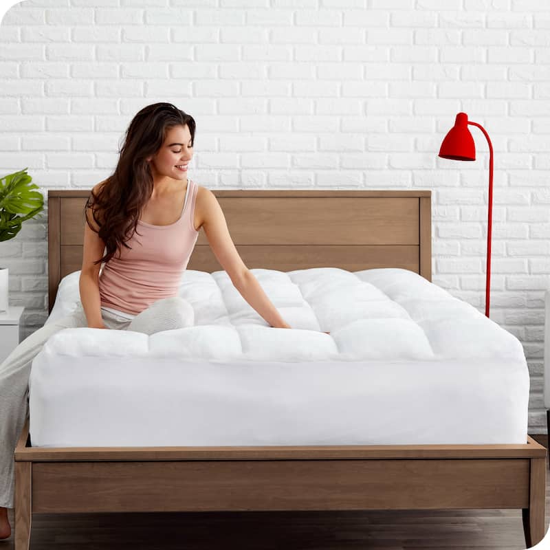 Bare Home Pillow-Top Reversible Mattress Pad - White