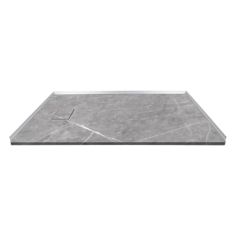 Transolid FZSP6036 59-1/8" x 35-1/2" Rectangular Shower Base with - Ashy Grey