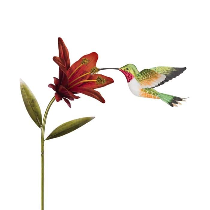 Hummingbird Flower Stakes - Ruby Throated