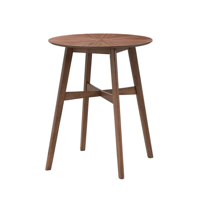 Modern 3-Piece Dining Set with Round Counter Height Bar Table & 2 Upholstered Chairs