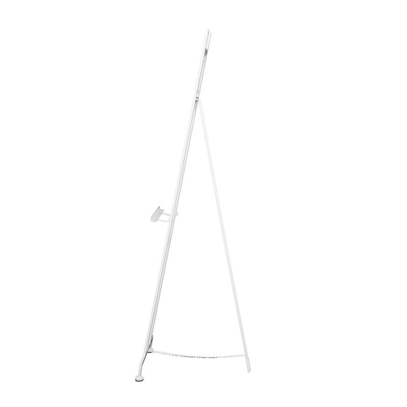 White Metal Tall Adjustable 3 Tier Display Easel with Chain Support