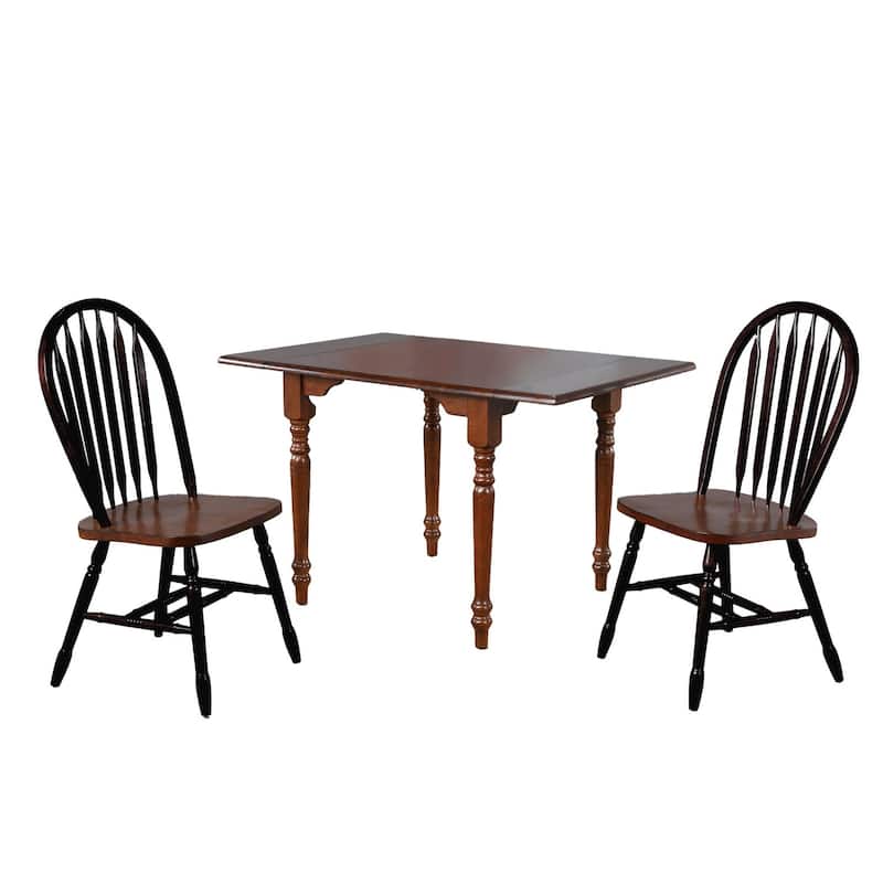 30 in. H, 5 -Piece Brown Rectangle Wood Top with High Lattice Back 4 Seating Dining Room Set