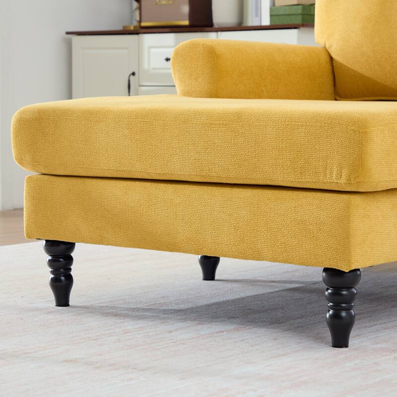 Modern Minimalist Chenille Fabric Chaise Lounge Recliner Single Sofa