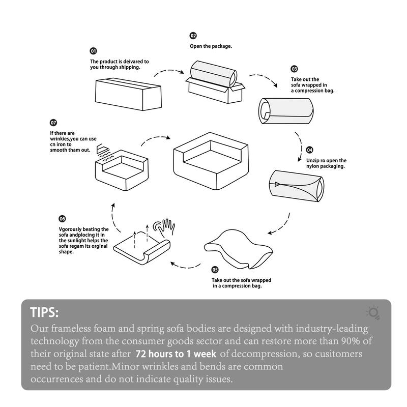142" Modular U-Shaped Sectional Sofa, DIY Combination, No Assembly