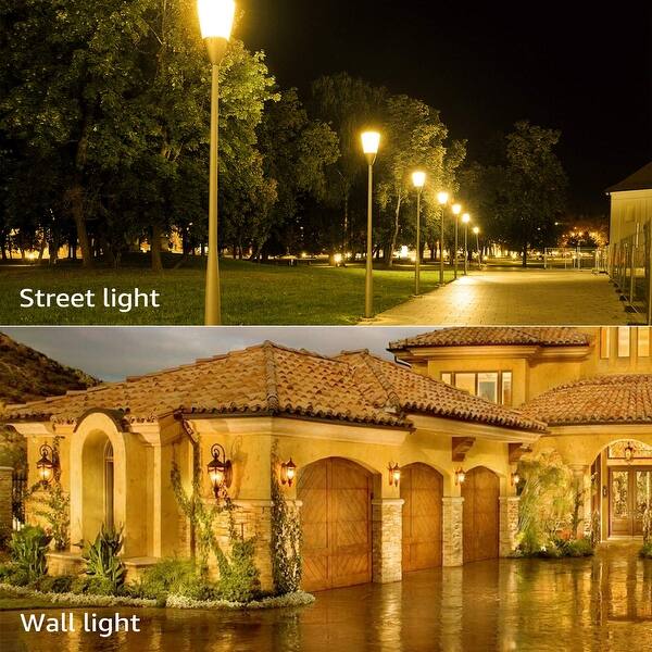 4 Pack 9W A19 LED Yellow Light Bulb Dusk to Dawn for Outdoor Lamps 4