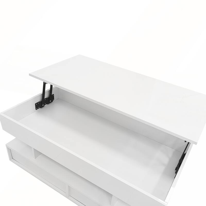 Modern Lift-Top Coffee Table with 2 Drawers