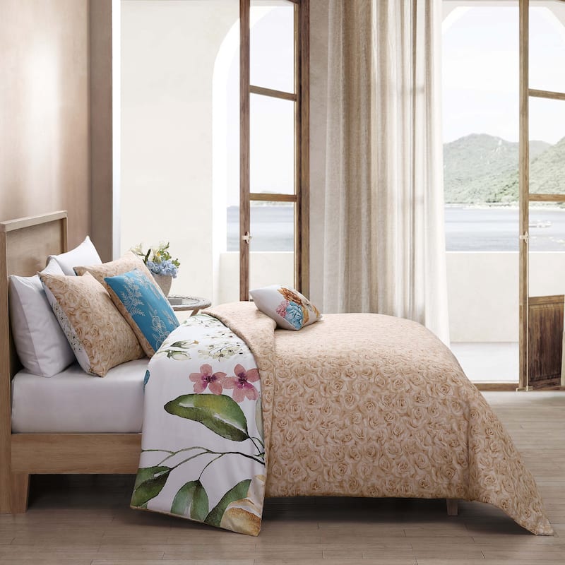 Bebejan Maia Blue 100% Cotton 5-Piece Reversible Comforter Set