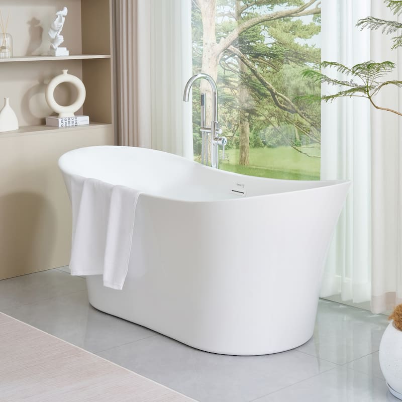 Vanity Art 67 inch Acrylic Freestanding Soaking Bathtub