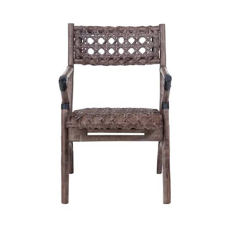 Grey Washed Rattan Armchair